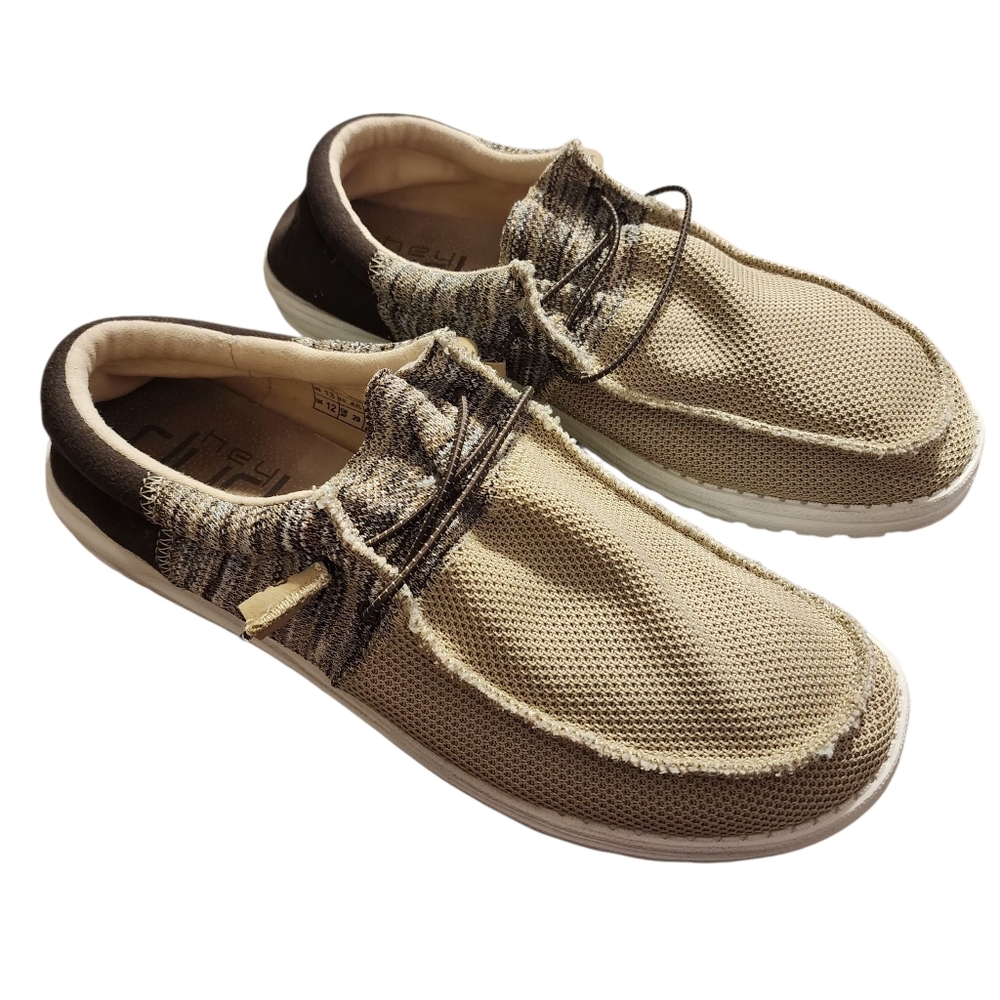 Hey Dude Men's Beige and Brown Loafers Size 13